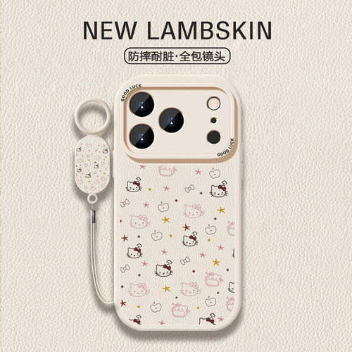 【hello Kitty】凯蒂猫适用于iPhone17/16promax手机壳红米K80全包vivoS30华为mete80羊皮一加13小米17/15pro