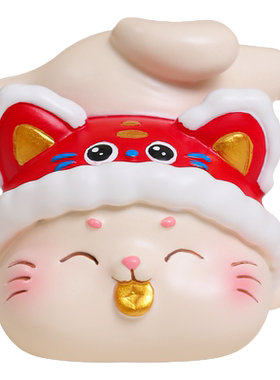 创意手办公仔可爱福气猫小摆件
