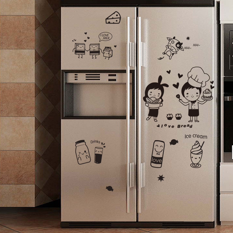 厨房冰箱贴纸创意贴纸个性布置贴画儿童房间卧室墙贴自粘可移除