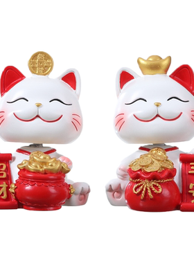 创意国风猫咪树脂摆台桌面摆件