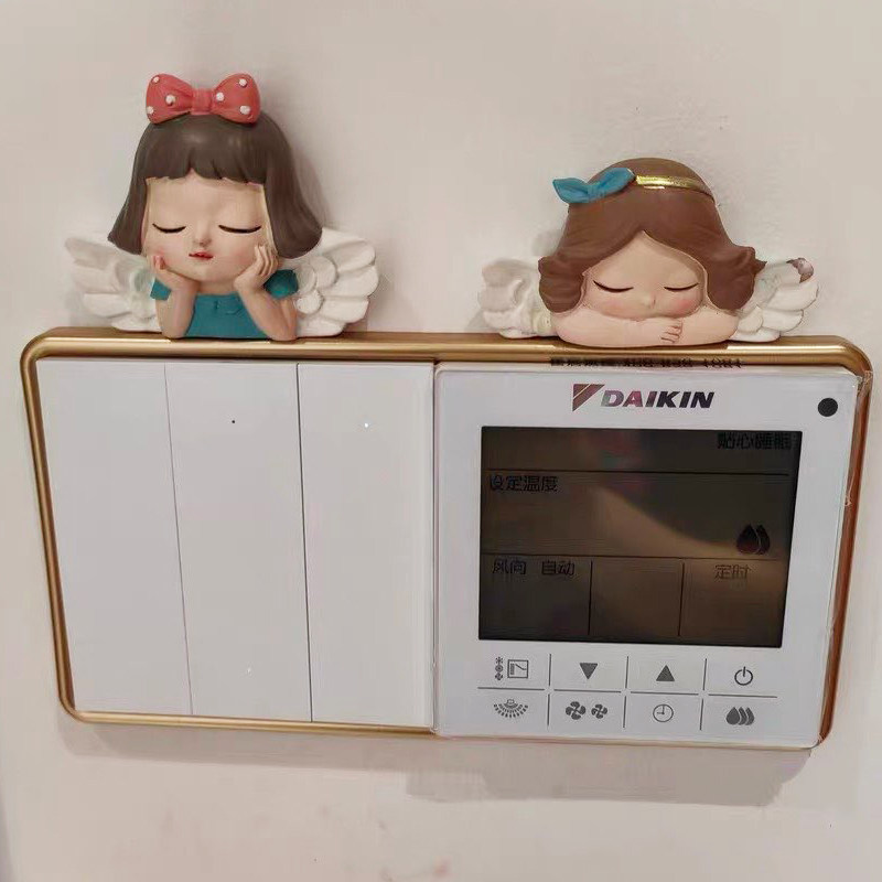 可爱女孩ins简约遮丑开关装饰边框套开关贴轻奢创意立体开关面板