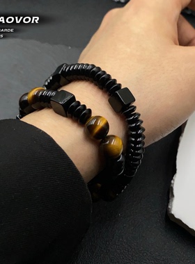 灰骜原创设计天然虎眼石手链