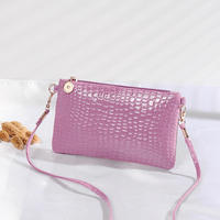 Summer crocodile-patterned small square bag for women, Japanese and Korean coins bag, patent leather keys, mobile phone, coin purse, hand-held single-shoulder crossbody bag thumbnail 4