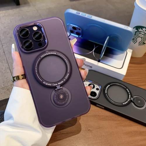 磨砂高级感magsafe磁吸支架适用苹果17promax手机壳新款iphone16大孔透明14全包Air防摔13简约15男11女12磁吸