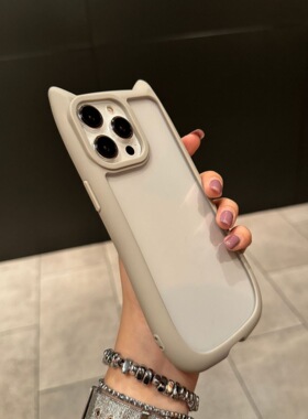 创意立体猫耳朵适用苹果17手机壳新款iphone16promax全包14可爱xr网红13Pro透明15高级感12情侣Air女卡通11男