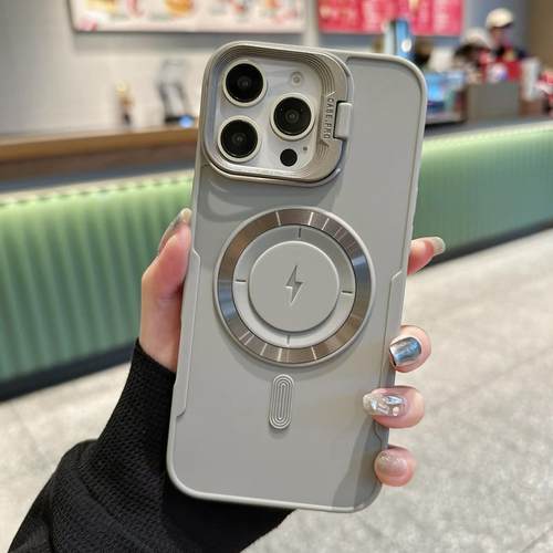 闪电镜头支架适用苹果17promax手机壳新款iPhone16高级感14pro磁吸充电13硅胶防摔12pro肤感时尚11大孔15情侣