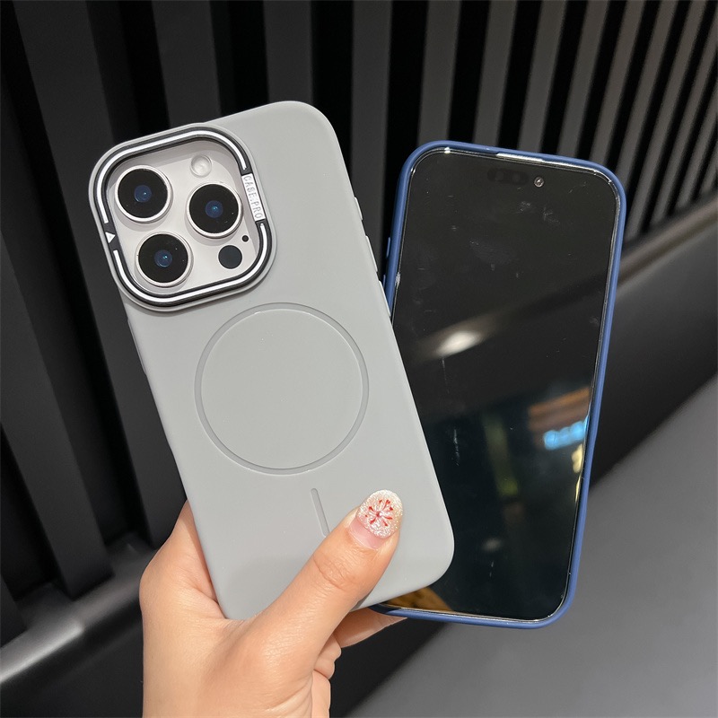 创意隐形镜头一体支架适用iPhone17promax手机壳新款苹果16pro高级感14plus细圈15磁吸13Pro硅胶12肤感11男女
