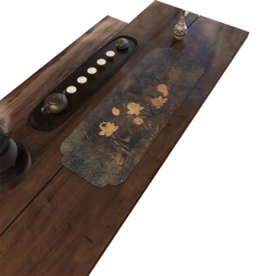 新中式禅意茶席防水桌旗