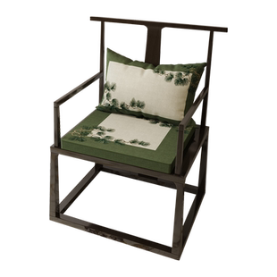 中式茶椅垫坐垫太师椅圈椅防滑加厚垫红木沙发垫靠枕抱枕木椅子垫