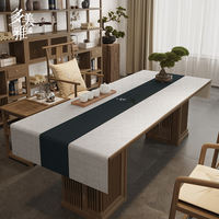 New Chinese-style tablecloth, Zen-inspired waterproof cotton and linen coffee table cloth, rectangular dining table cloth, tea setting, tea ceremony and tea table mat custom thumbnail 4