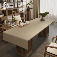New Chinese-style tablecloth, Zen-inspired waterproof cotton and linen coffee table cloth, rectangular dining table cloth, tea setting, tea ceremony and tea table mat custom thumbnail 8