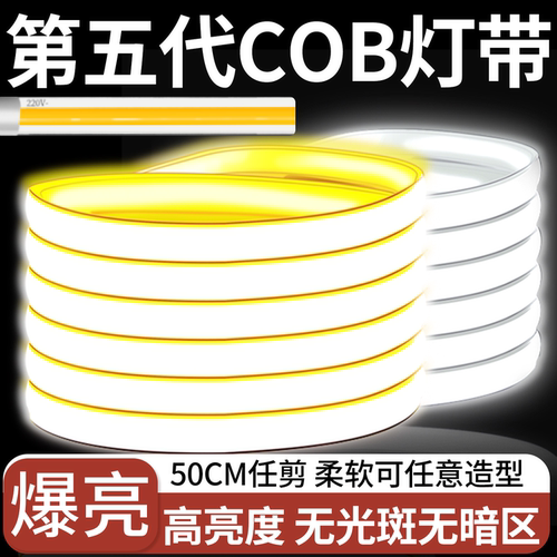 COB灯带led灯条220v客厅户外通用