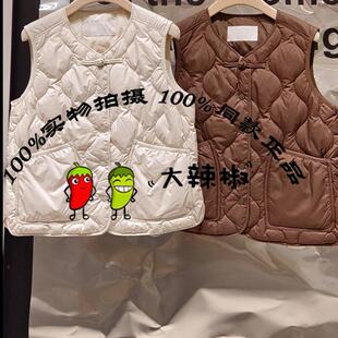 BDR3MD3214商场新中式 背心外搭保暖盘扣羽绒马甲突然想起 轻薄短款