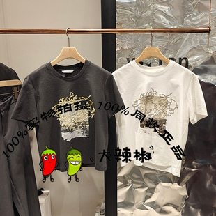 BDT2YD1740衣播女装新款松弛宽松圆领印花短袖休闲T恤梦境生活