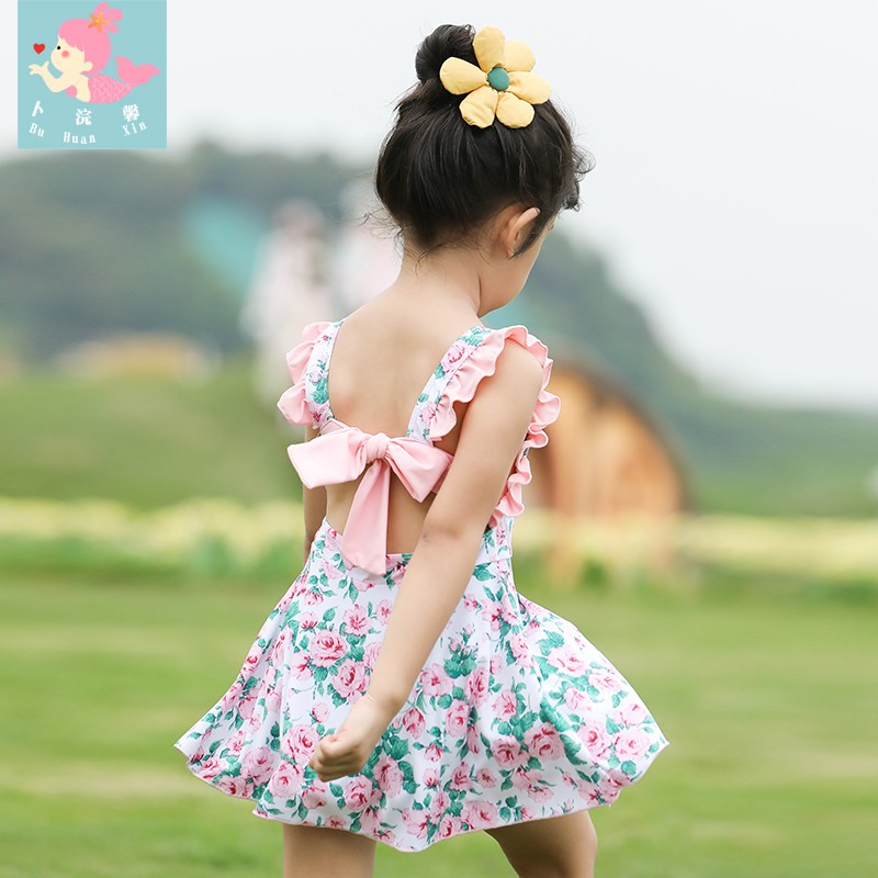 2024新款儿童泳衣连体碎花