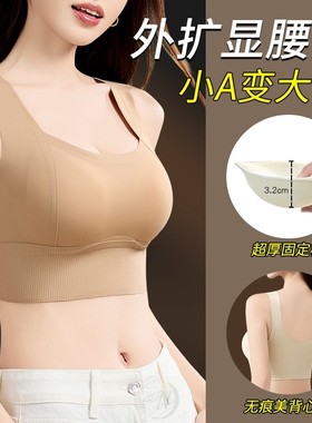 2025新款小胸外扩显大固定杯内衣女加厚杯聚拢防垂无痕美背文胸罩