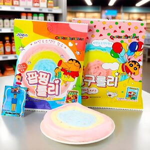 包邮韩国进口joen蜡笔小新联动棉花糖(内含贴纸)儿童跳跳糖彩虹9g
