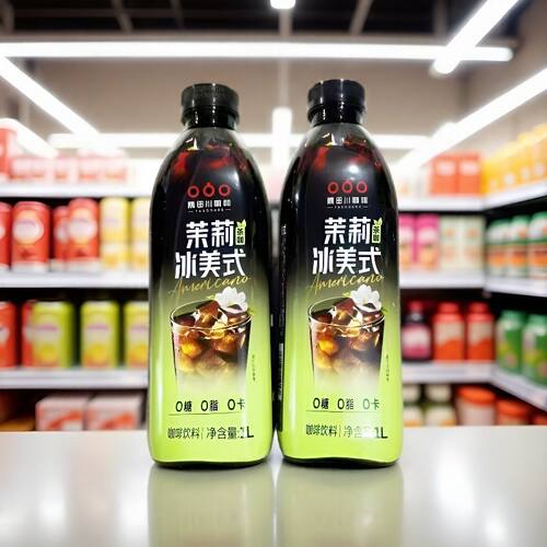 【整箱4瓶】隅田川即饮黑咖啡茉莉冰美式黑咖啡特调饮料1L0糖2瓶