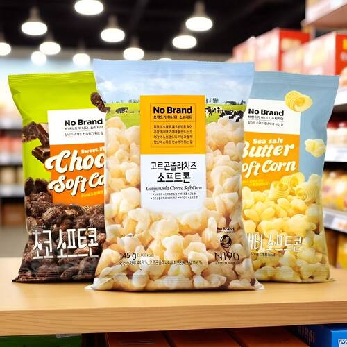 韩国NoBrand芝士玉米卷诺倍得冈古佐拉玉米条巧克力味爆米花零食