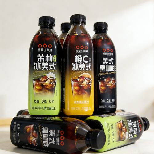 2瓶/隅田川咖啡特调美式黑咖啡茉莉冰美式大瓶装1L饮料