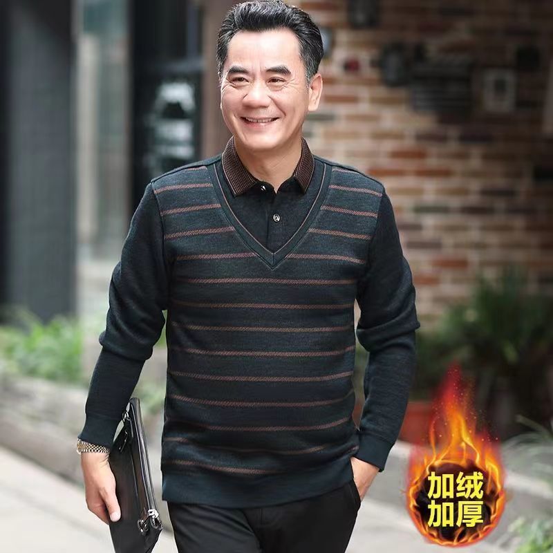 中老年保暖毛衣男士加绒