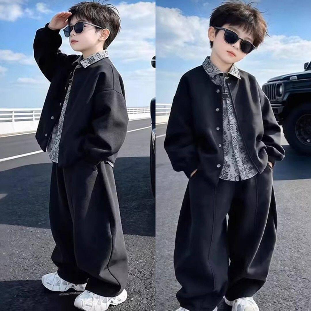 男童套装秋季2026新款痞帅三件套图片