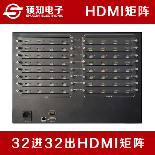 32进32出HDMI矩阵 插卡式切换器 支持RS232 手机APP 中控 遥控器