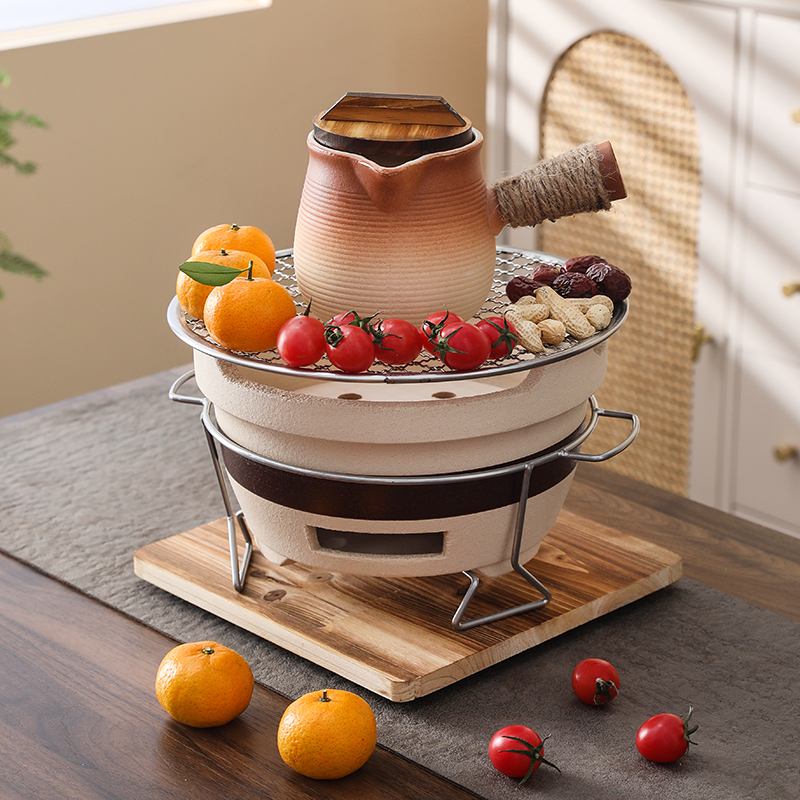 老式陶土炭炉子适合室内户外围炉煮茶烤奶带罐罐茶壶烧烤烤茶装备