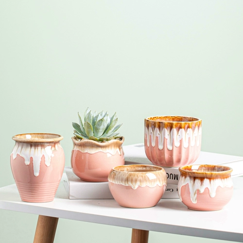 Цветочный горшок, керамический дышащий очень большой комплект