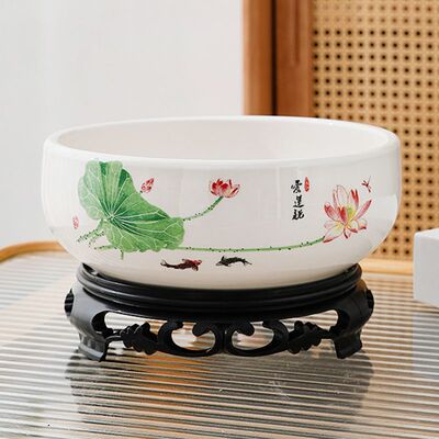 水培花盆陶瓷铜钱草一叶莲碗莲金钱草睡莲水莲花巴西木多肉大号盆
