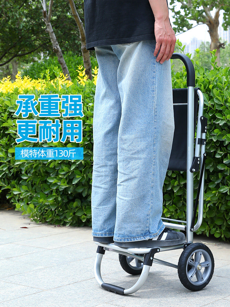 可坐人买菜车多功能折叠购物车老人手推车可爬楼小拉车便携拉杆车