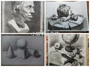 素描色彩水粉静物代画水粉成品色彩风景定制头像代画素描静物手绘