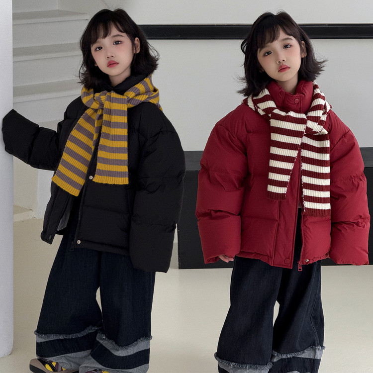 女童羽绒服冬季90白鸭绒短款外套