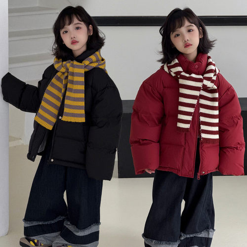 女童羽绒服冬季90白鸭绒短款外套