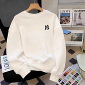 奥莱重磅棉质卫衣男新款 秋冬加绒打底衫 圆领宽松长袖 休闲上衣男士