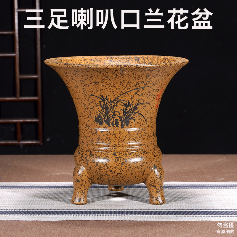 宜兴紫砂高温喇叭口兰花盆