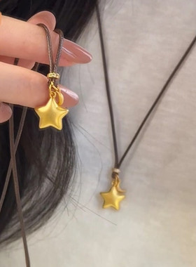 折纸星星月牙项链韩国新款轻奢小众设计感吊坠甜美可爱锁骨配饰潮