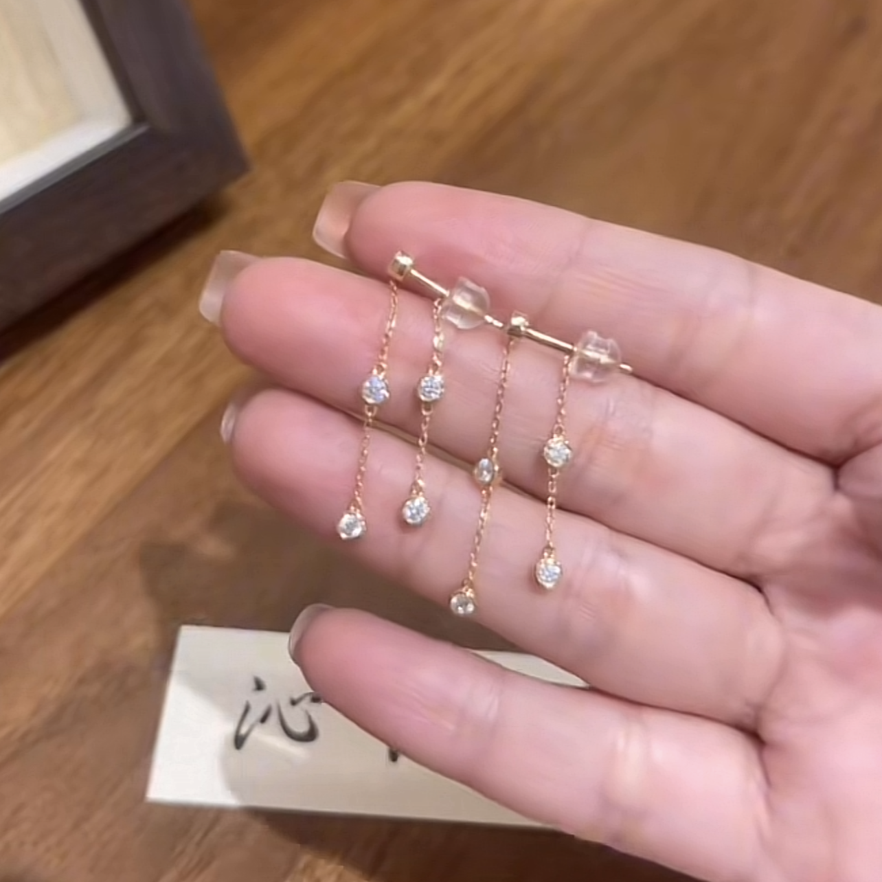链条一款多戴玫瑰金色耳环百搭