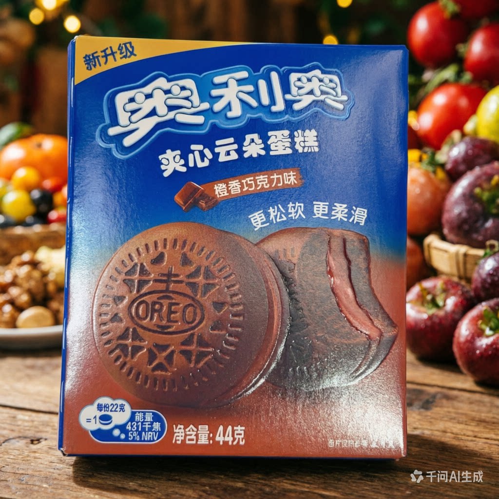 奥利奥夹心云朵蛋糕橙香巧克力味44克