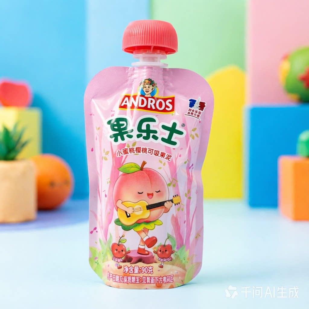 果乐士水蜜桃樱桃可吸果泥90克