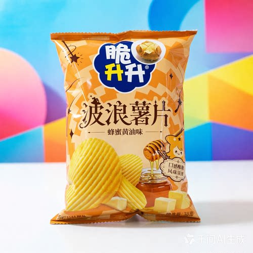 脆升升香波浪薯片蜂蜜黄油味38克旅游解馋经典原味土豆条解馋零食