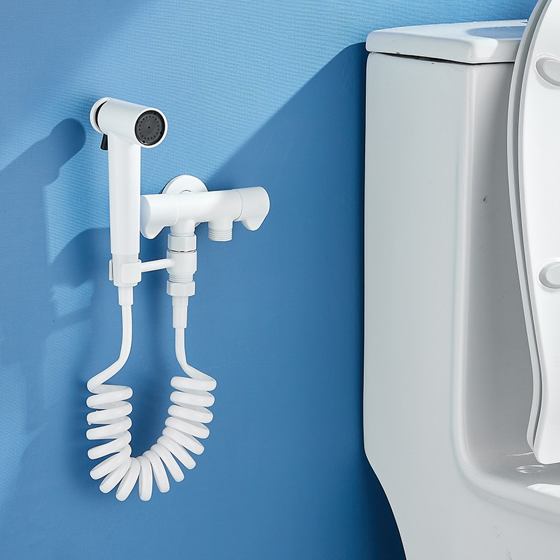 白色马桶喷枪伴侣卫生间冲洗器妇洗器厕所冲水枪带水龙头高压增压