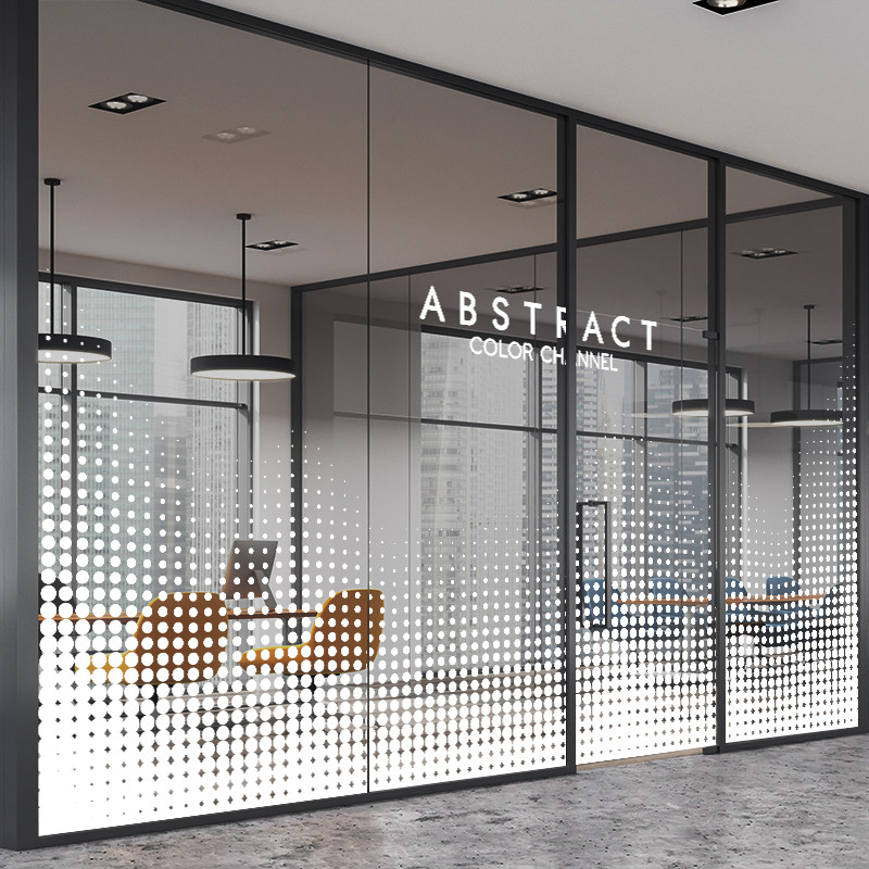 定制uv白色透明静电贴纸防撞玻璃贴膜公司移门办公室企业隔断装饰