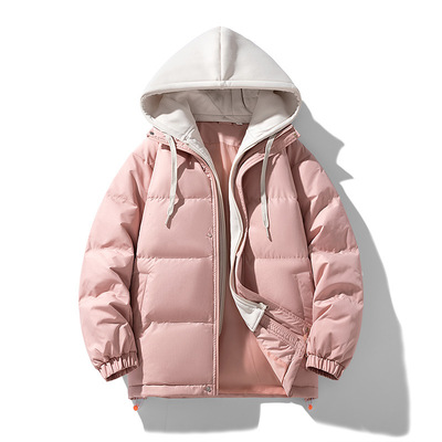 棉衣男款假两件外套男冬