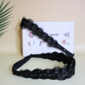 简约自然款 发带魔术贴假发葫芦辫款 哑光丝夹心麻花辫编制假发时尚