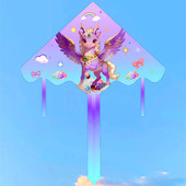 2026新款 潍坊风筝卡通紫马风筝弯边网红户外卡通微风易飞风筝