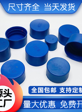 钢管保护帽封头塑料管帽圆形内螺纹堵头蓝色管套封盖管子堵盖管帽