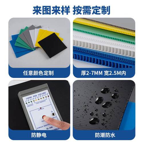 pp塑料箱防静电中空板周转箱刀卡插格防水防潮工业仓储物流中转箱