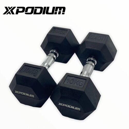 XPODIUM六角哑铃包胶固定健身C俯卧撑实心铸铁电镀家用多功能男女