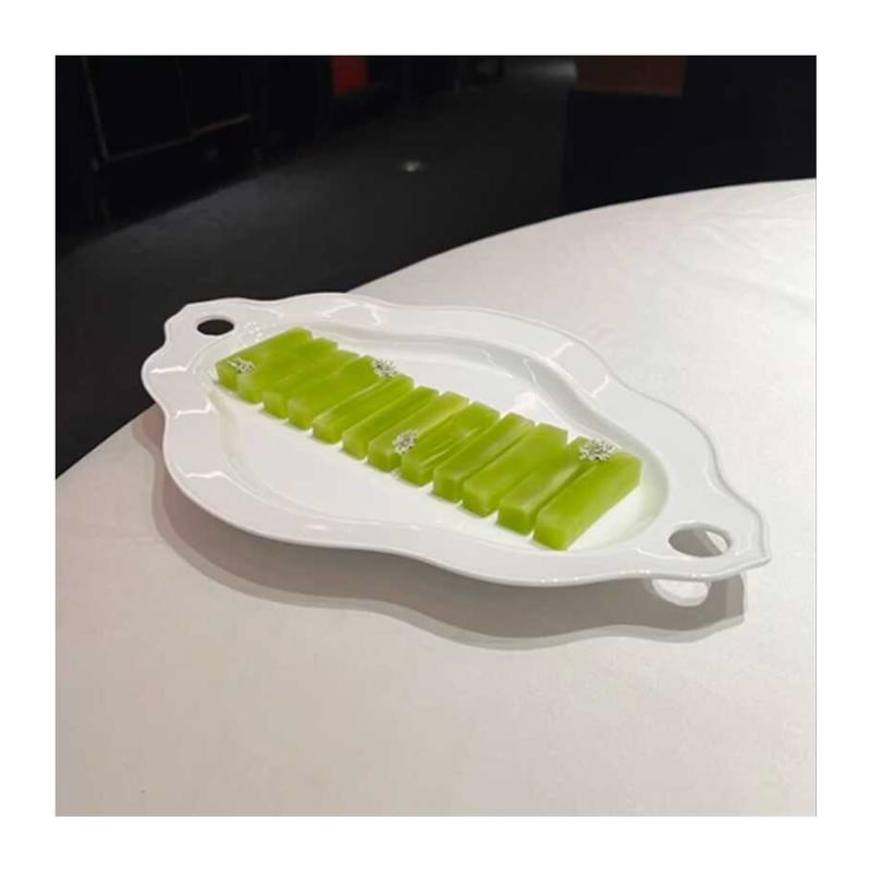 酒店会所旦形盘陶瓷意境菜餐具创意个性M凉菜冷菜摆盘网红餐具